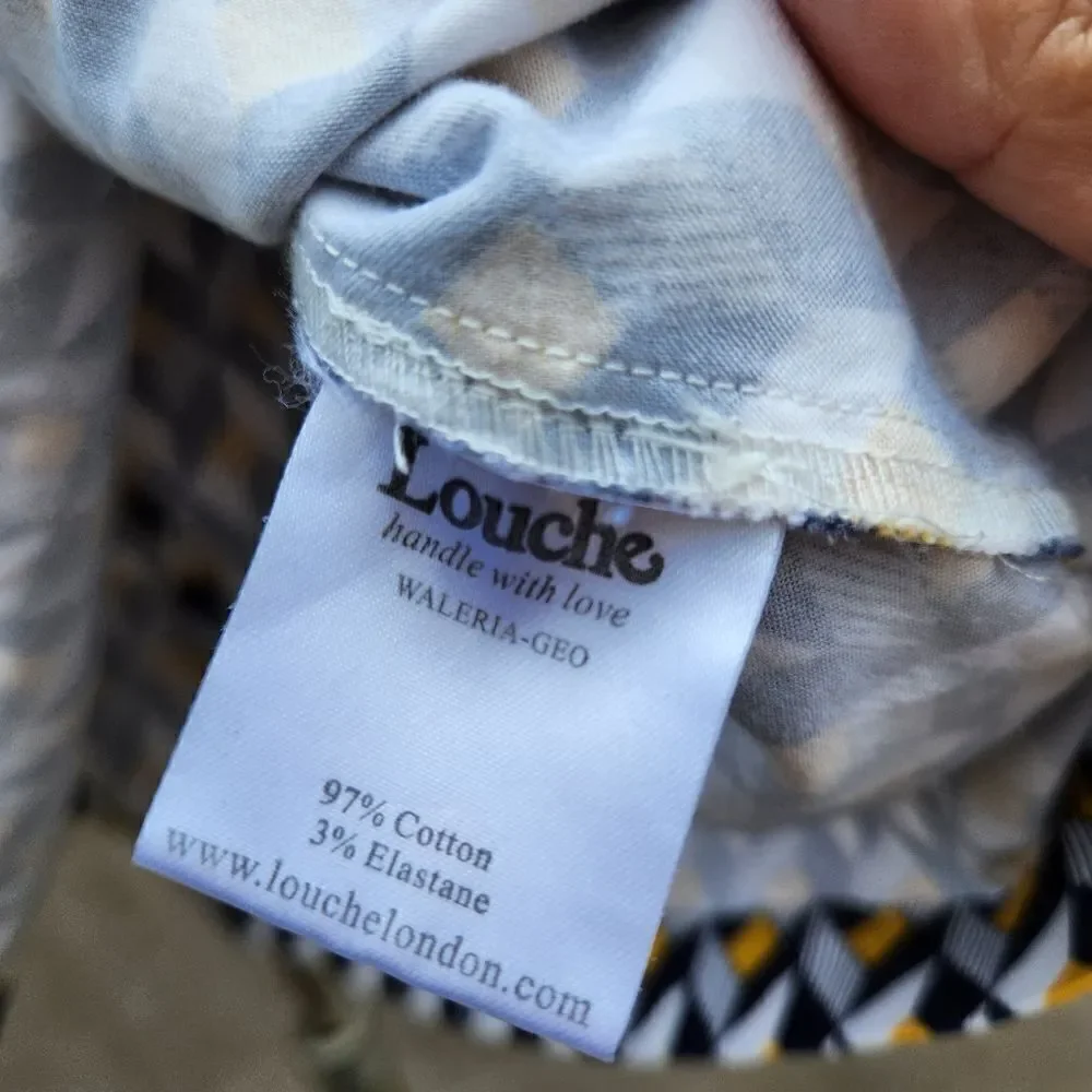 Louche london modcloth geometric print pleated skirt